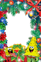 marcos para fotos de navidad con bob esponja